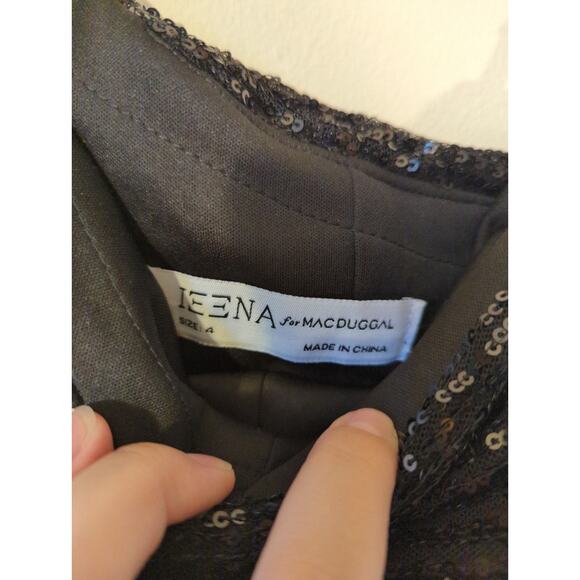 NWT New Mac Duggal Sz 4 Black Asymmetrical Bow Sequin Embellished Dress 11283 - Picture 5 of 6